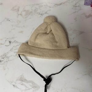 Target Cream Knit Dog Hat with Black Strap